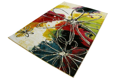 Esatto Abstract Brush strokes Rug - 107 Multicolours