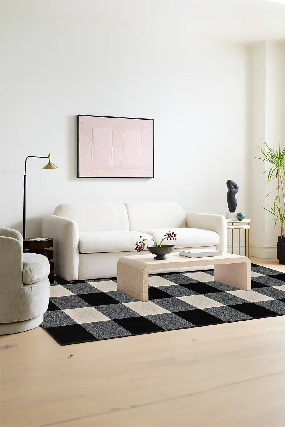 Alberto Grid Rug - 103 Black