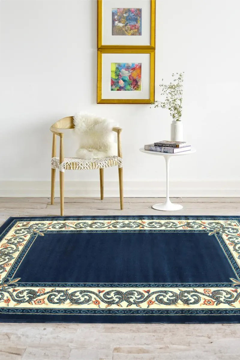 Gino Border Rug - 116 Blue