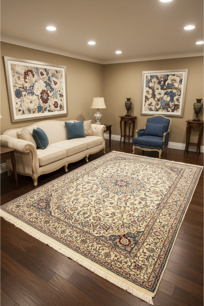 Nain Habibian Medallion  Wool & Silk Rug | 220x134 cm