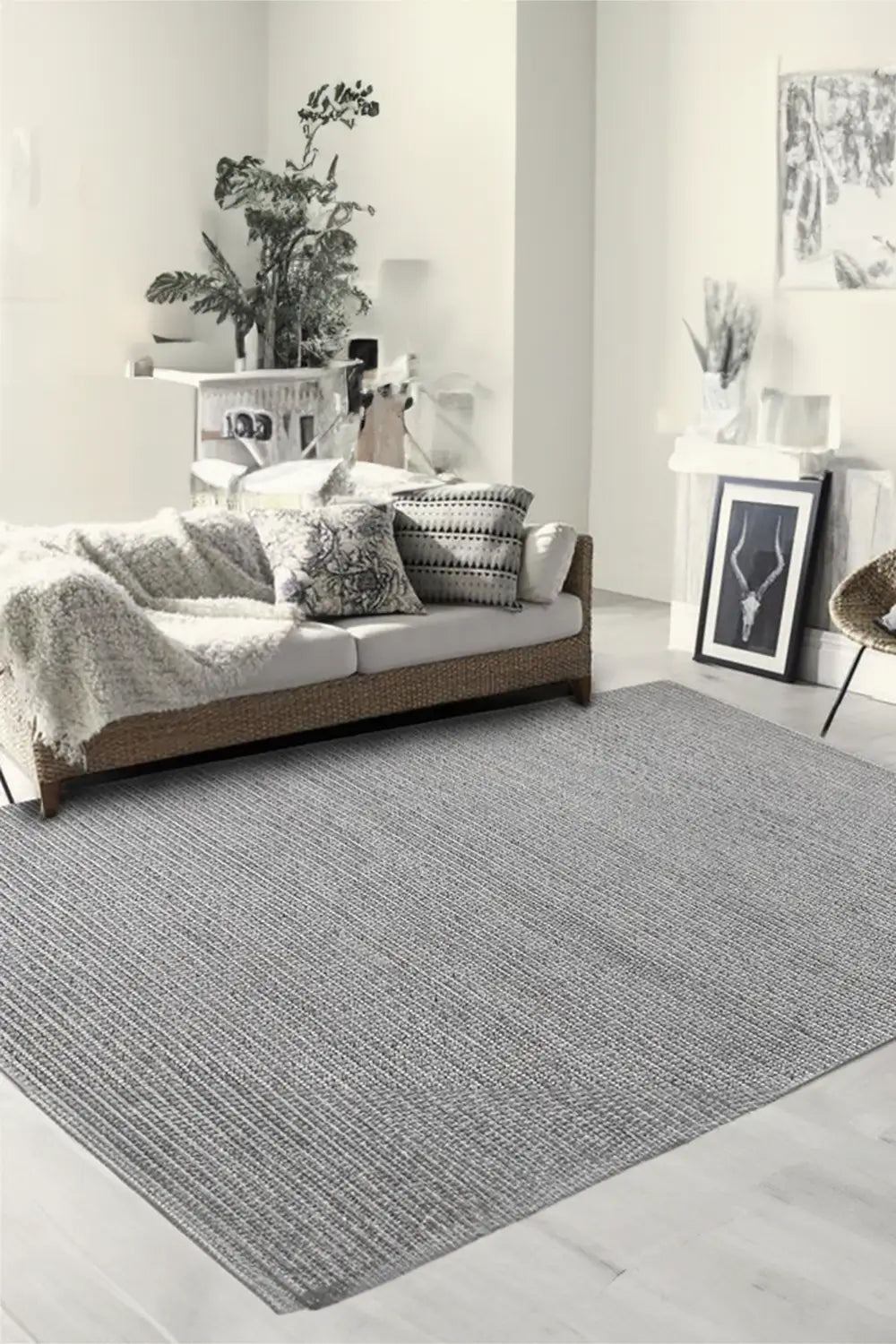 Hampton Handwoven Rug - 115 Grey