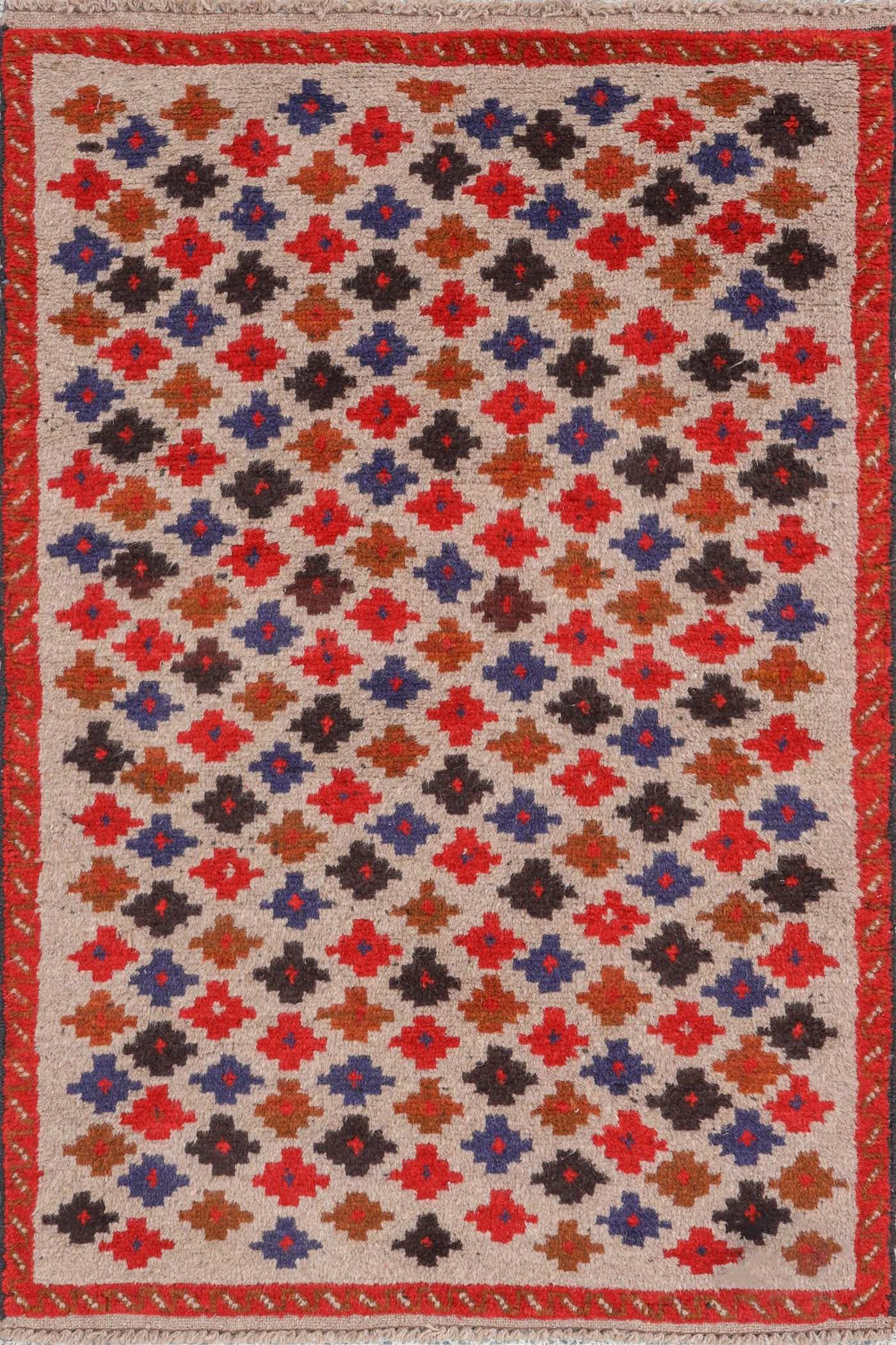 Mauri Afghan Hand Knotted Rug | 114x89 cm
