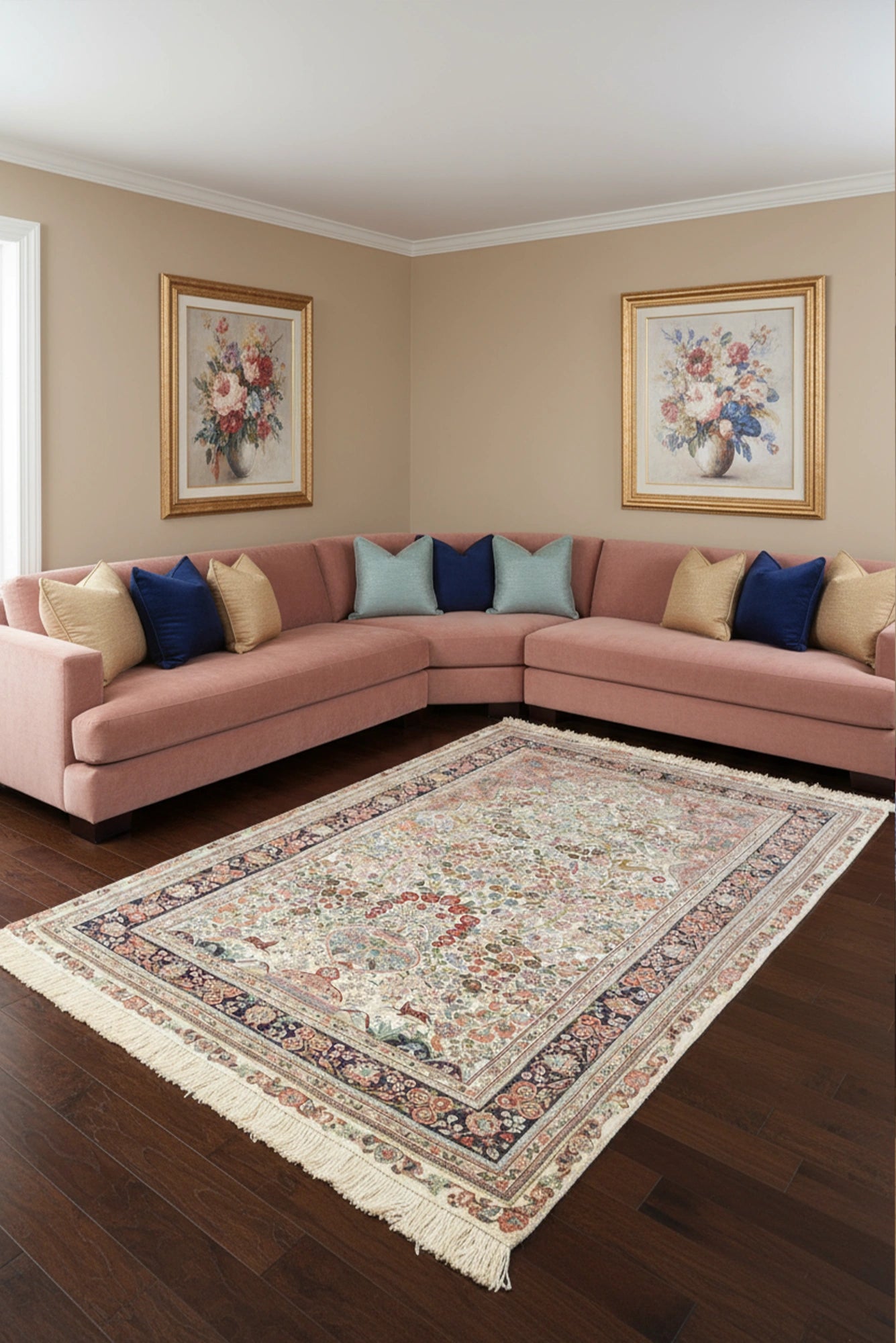 Hereke Oriental Hand Knotted Silk Rug - 240x151 cm