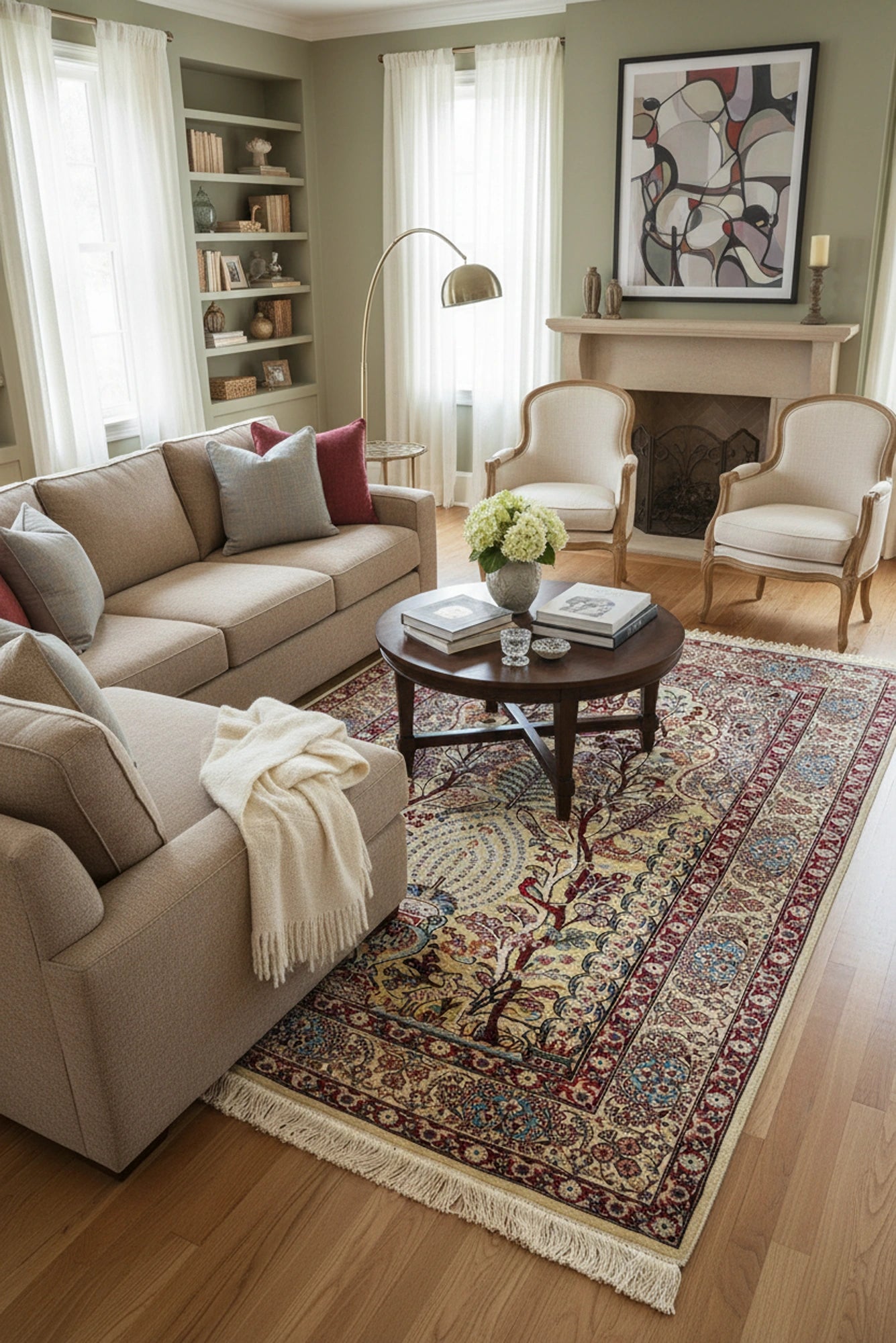 Hereke Prayer Hand Knotted Gold & Silk Rug