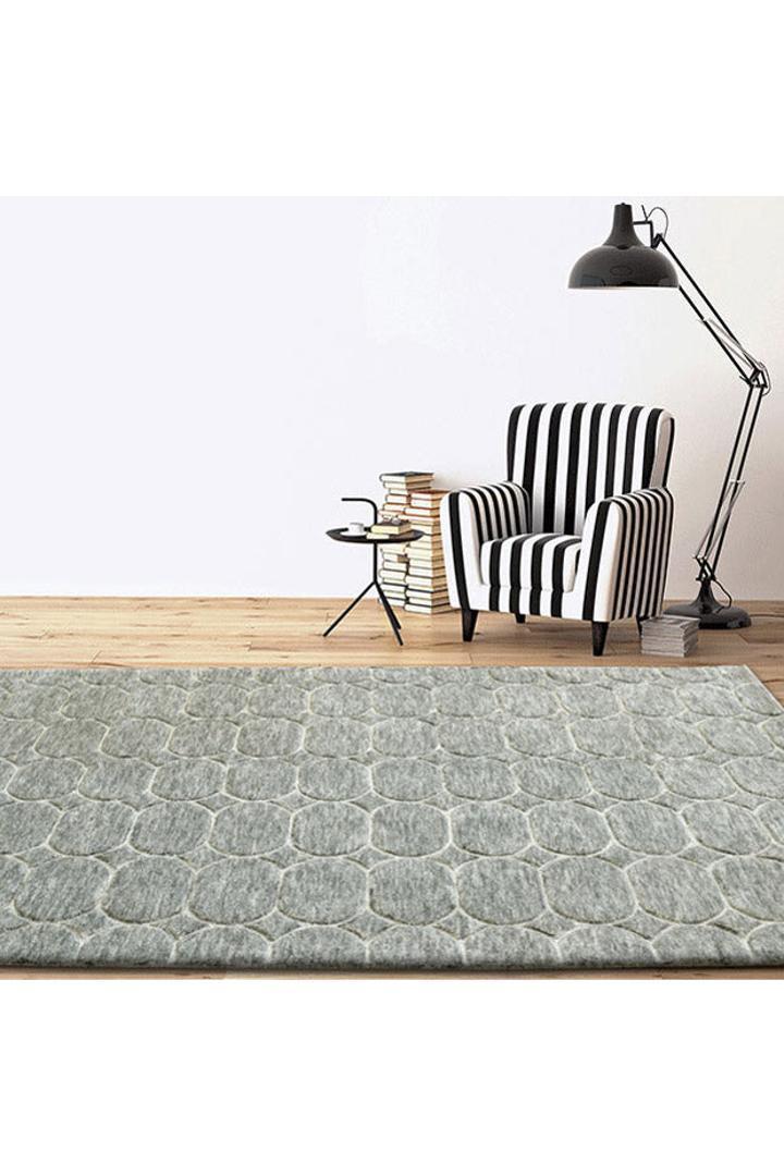 Hermes Handwoven Wool Rugs 1654-SGRY