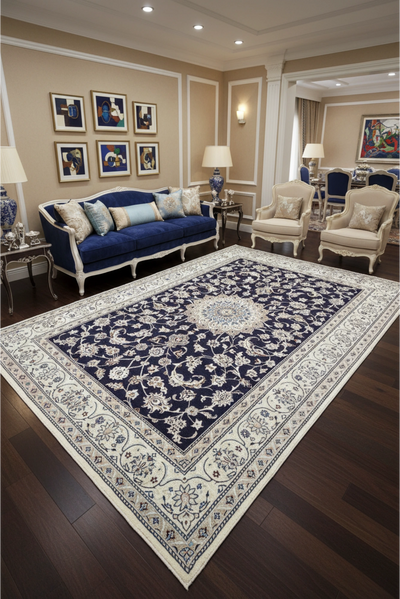 Nain - Persian Hand Knotted 100% Wool Rug - 295x198 cms