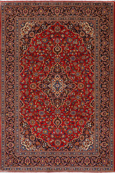 Kashan Medallion Hand-Knotted Wool - 308x208cms
