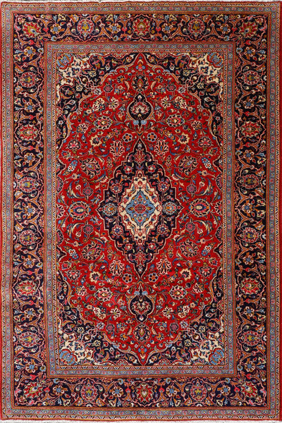 Kashan Hand Knotted Rug 300x195cm