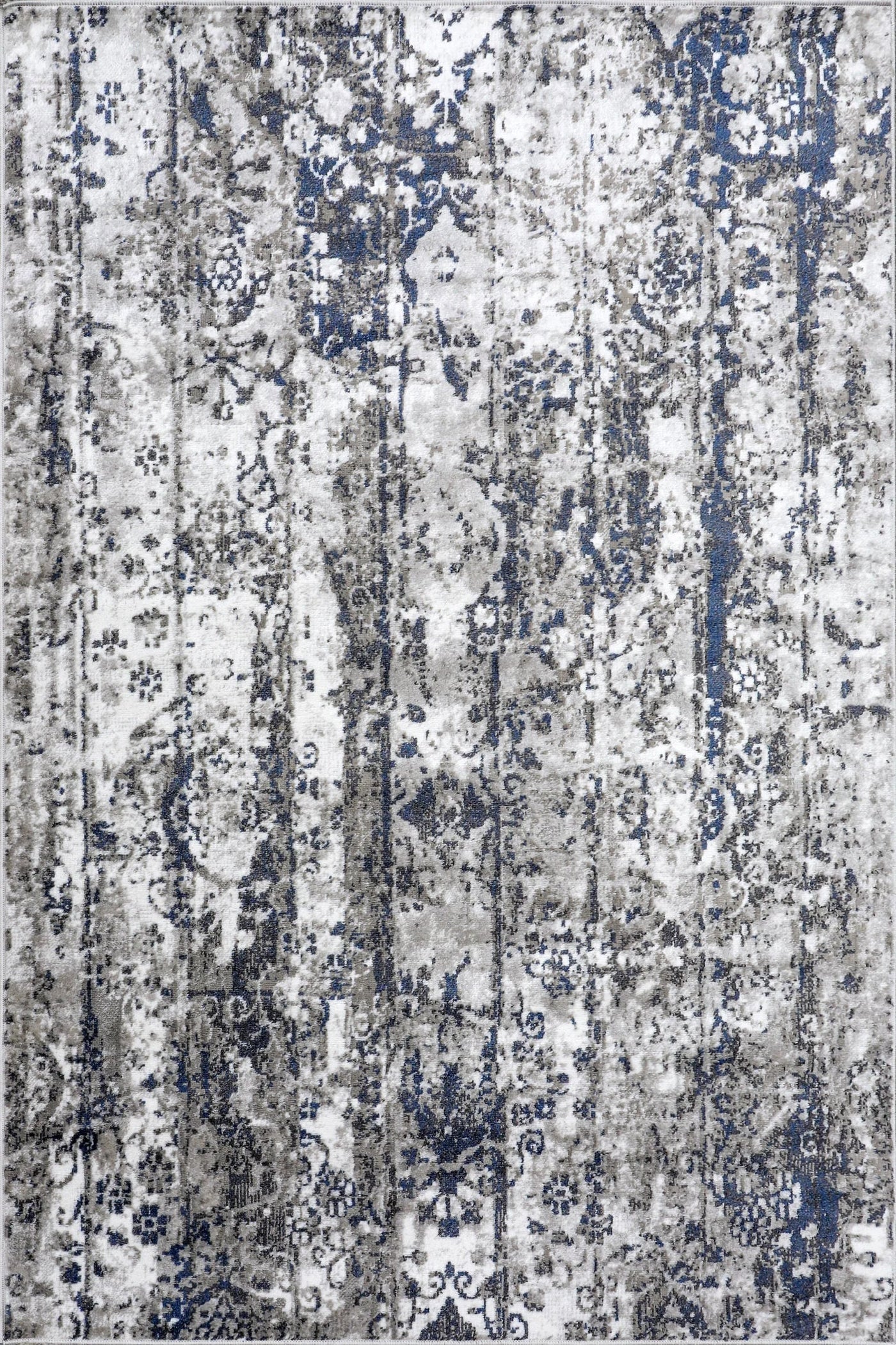 Hobart Distressed Rug - 101 Silver Blue