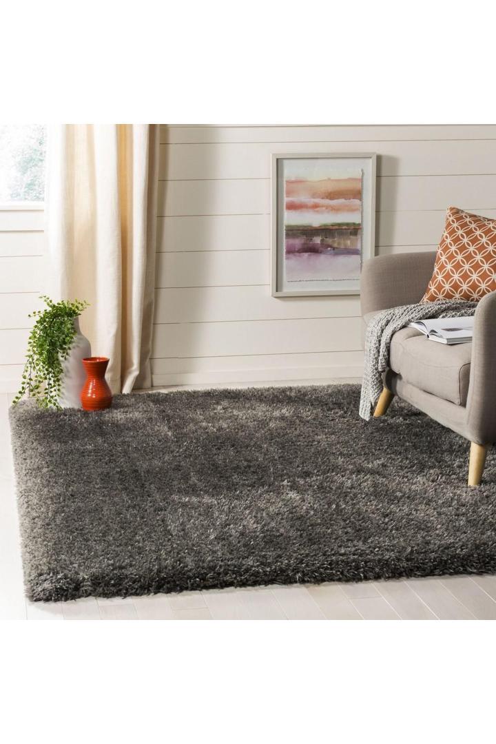 Hudson Plain Shaggy Rug  - 102 Black