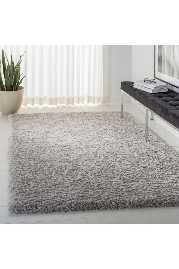 Hudson Plain Shaggy Rug  - 104 Grey