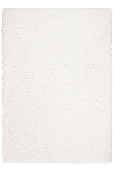 Hudson Plain Shaggy Rug  - 101 White