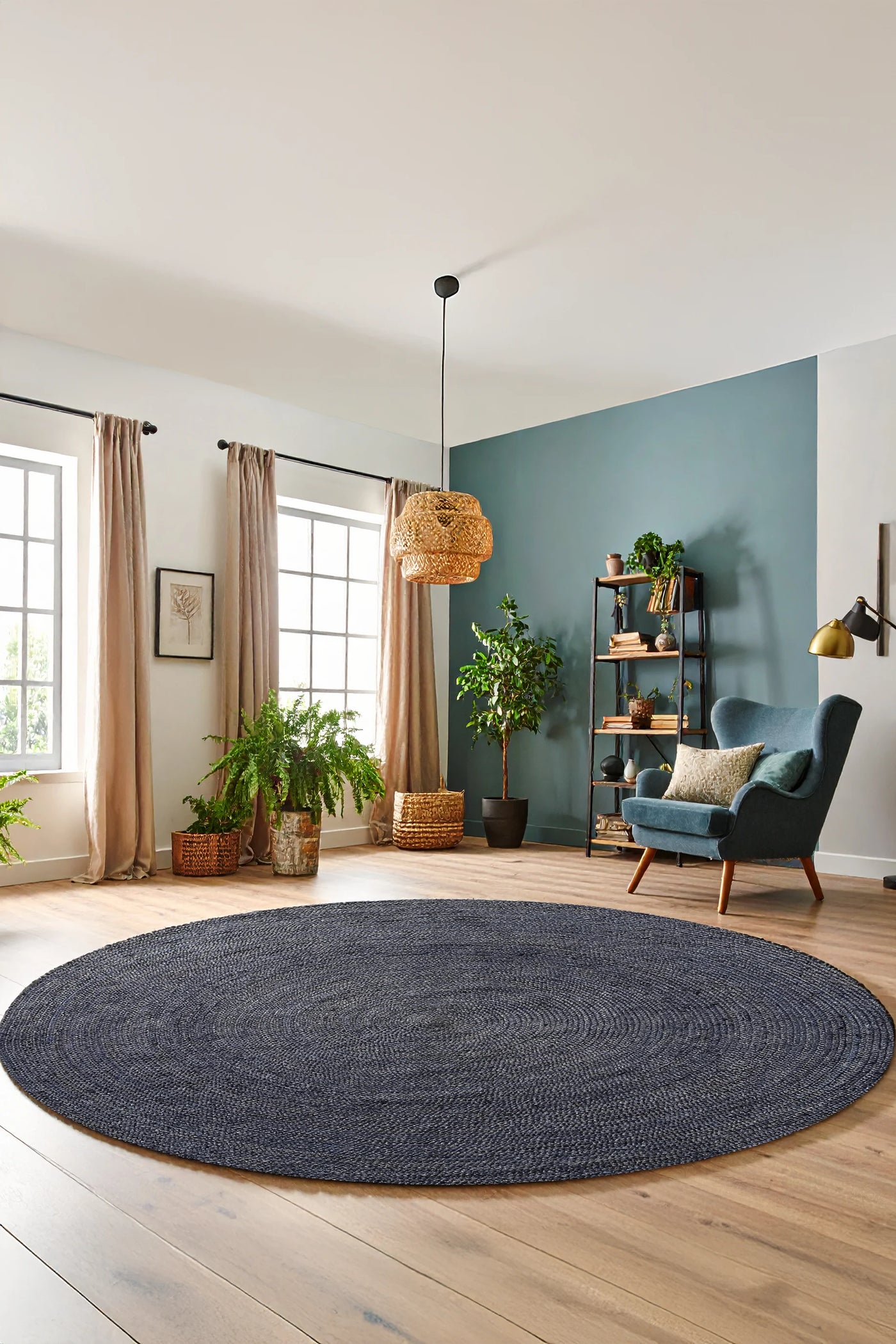 Husk Jute Natural Rug - 104 Charcoal