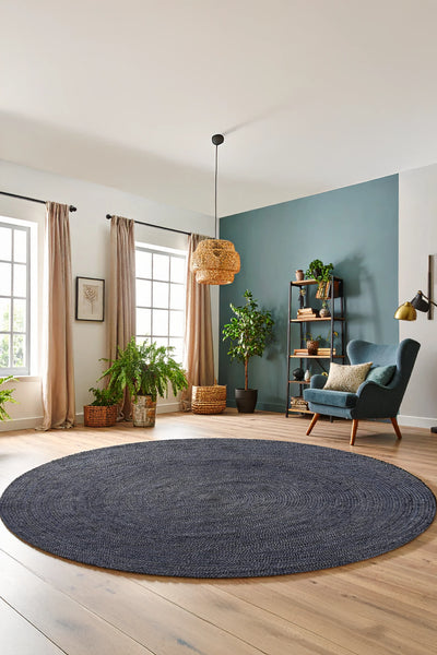 Husk Jute Natural Rug - 104 Charcoal