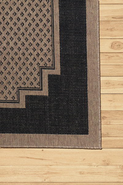 Sisalo Border Flatweave Rug - 129 Brown