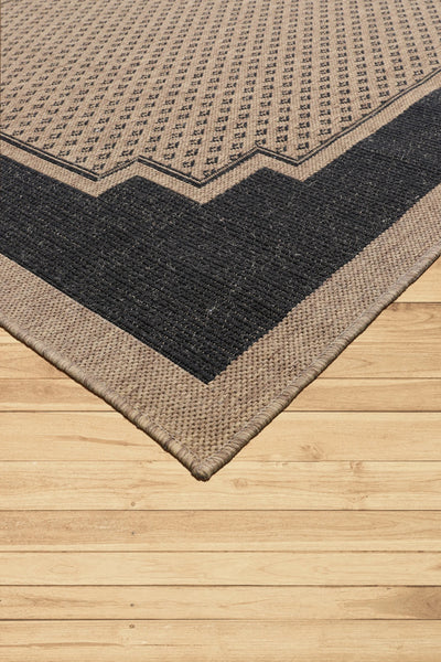 Sisalo Border Flatweave Rug - 129 Brown