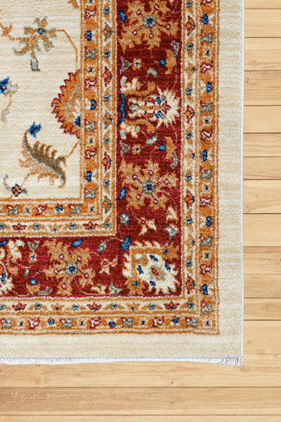 Marakesh Traditional Rug 1271 Ivory Red