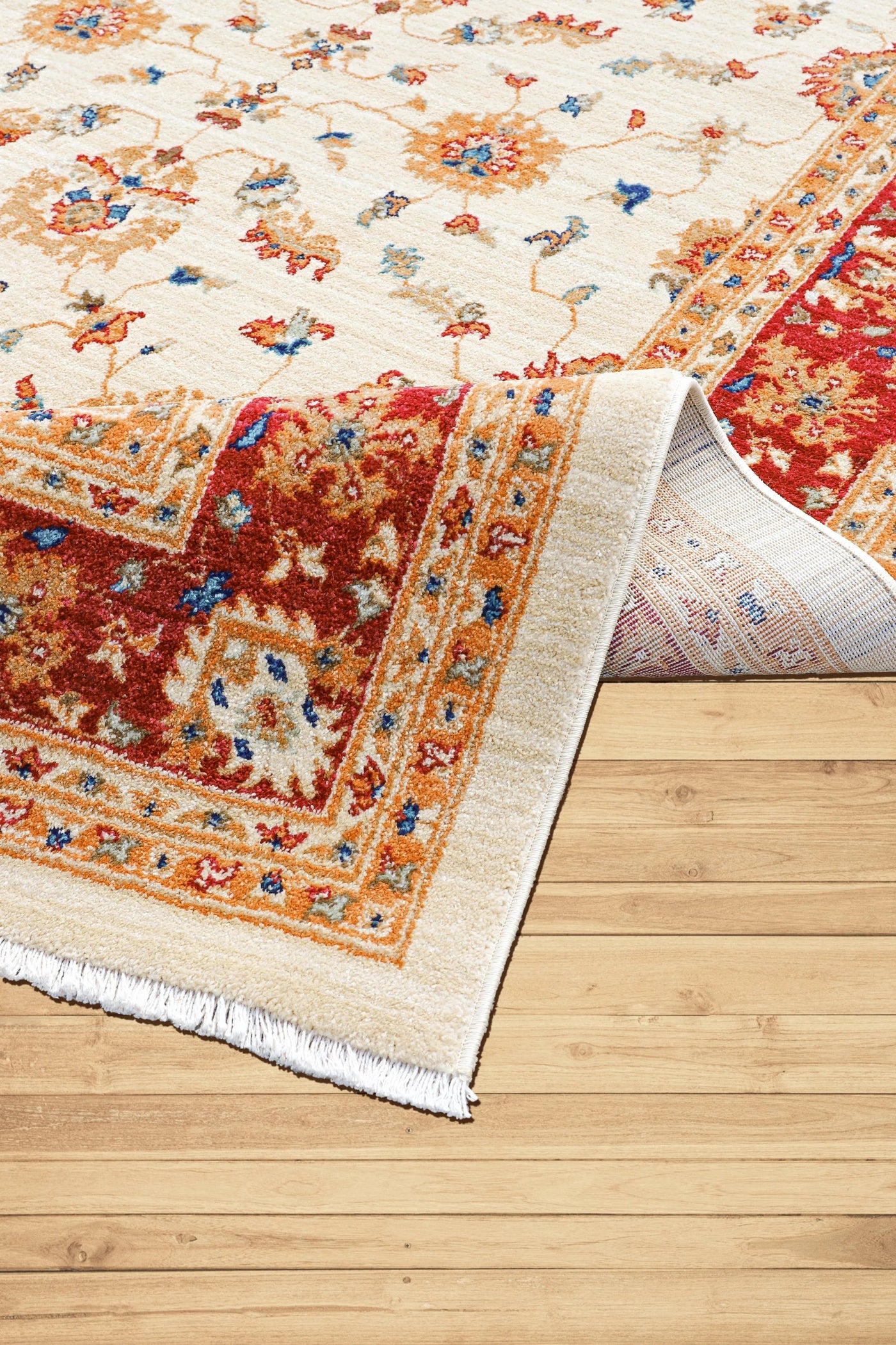 Marakesh Traditional Rug 1271 Ivory Red