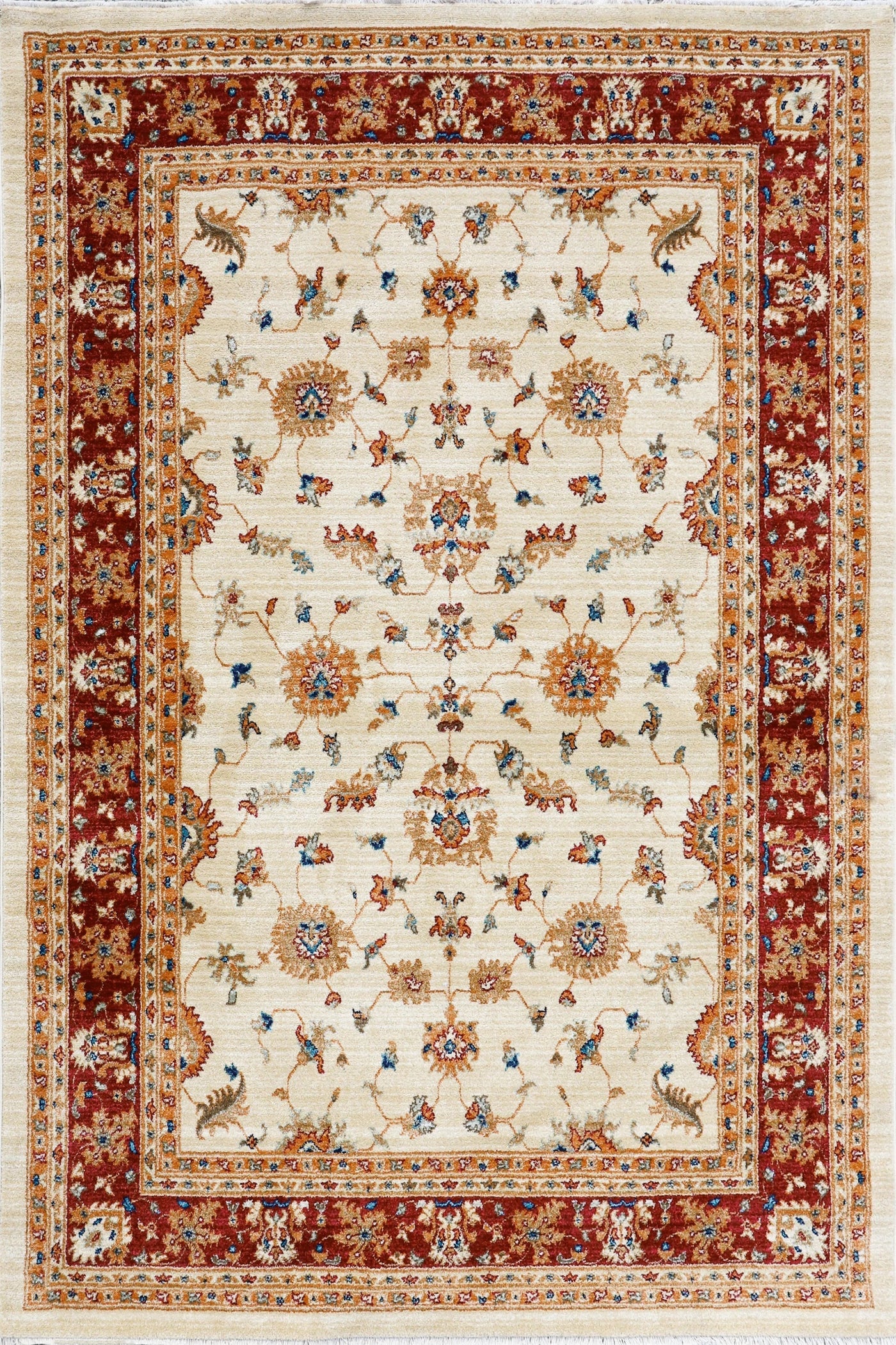 Marakesh Traditional Rug 1271 Ivory Red