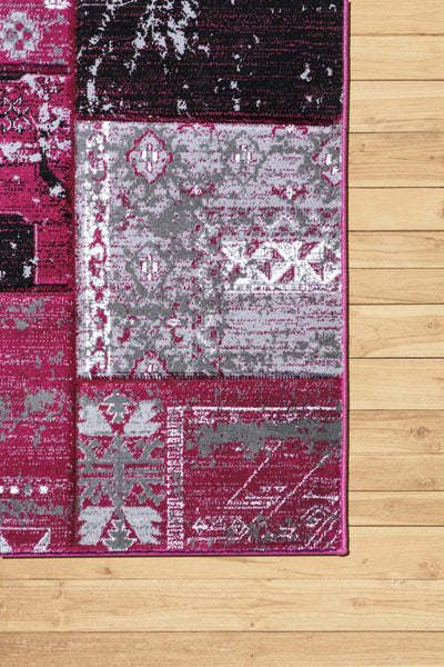 Patchwork Rug - 107 Pink