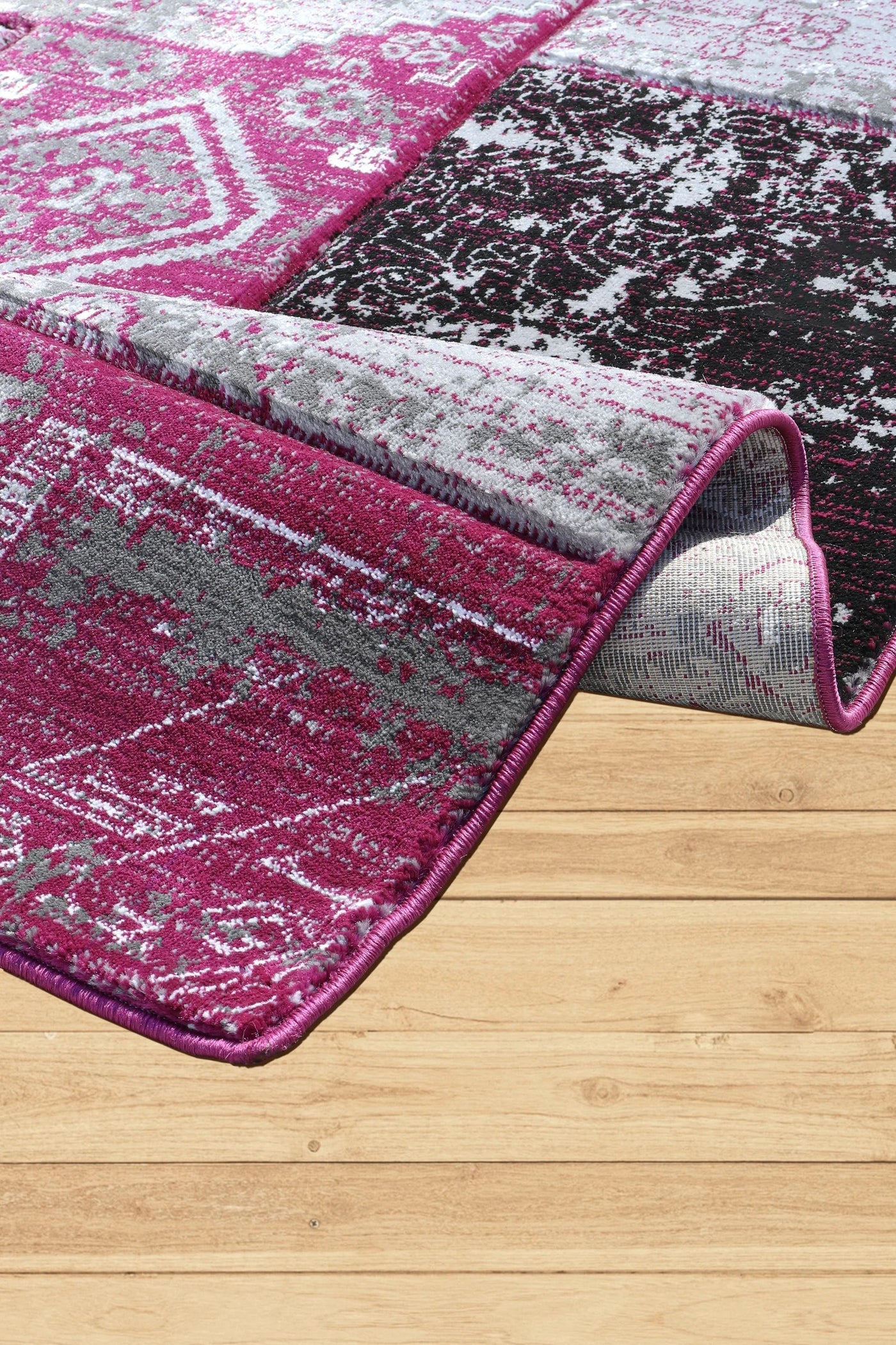 Patchwork Rug - 107 Pink