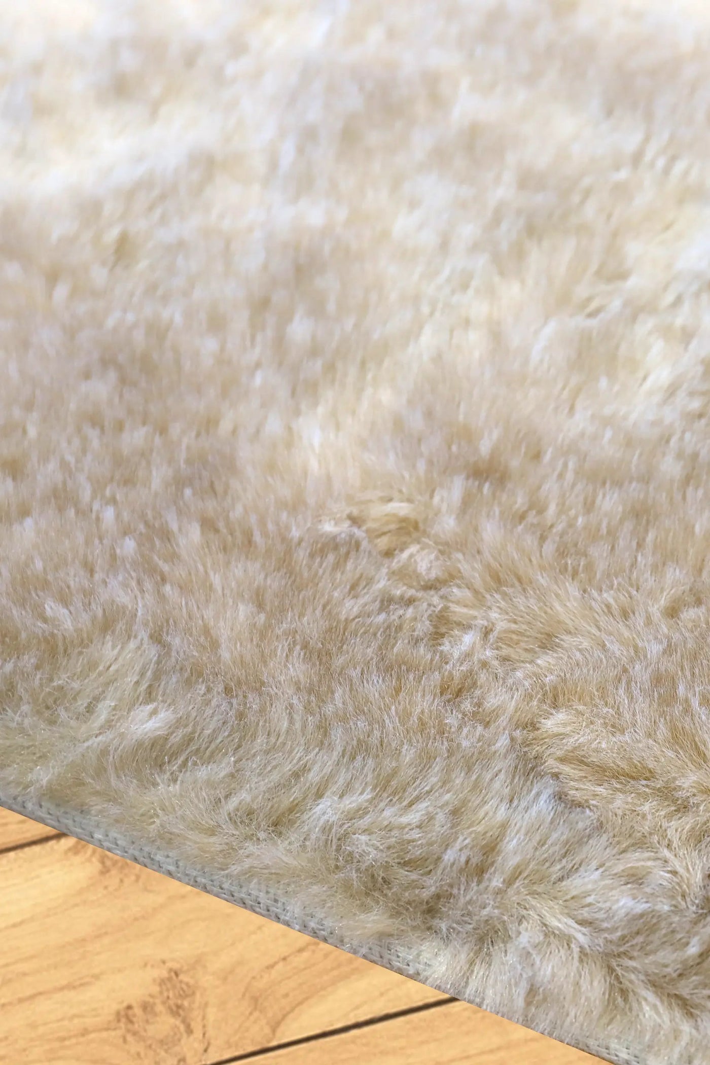 Faux Bunny Fur Rug  - N4-Beige