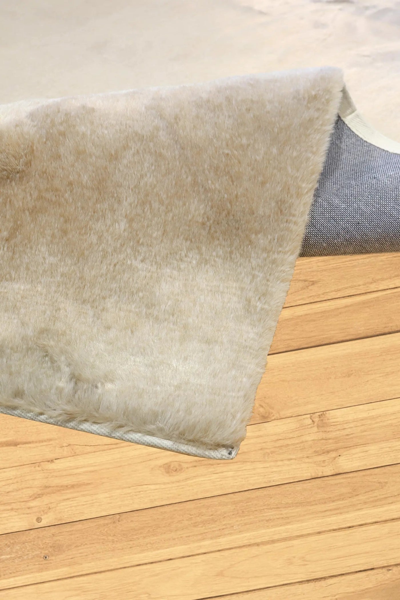 Faux Bunny Fur Rug  - N4-Beige