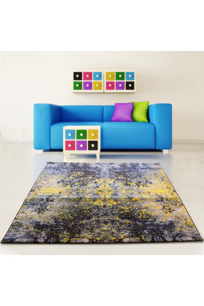 Kaleidoscope Grunge Rug - 127 Blue