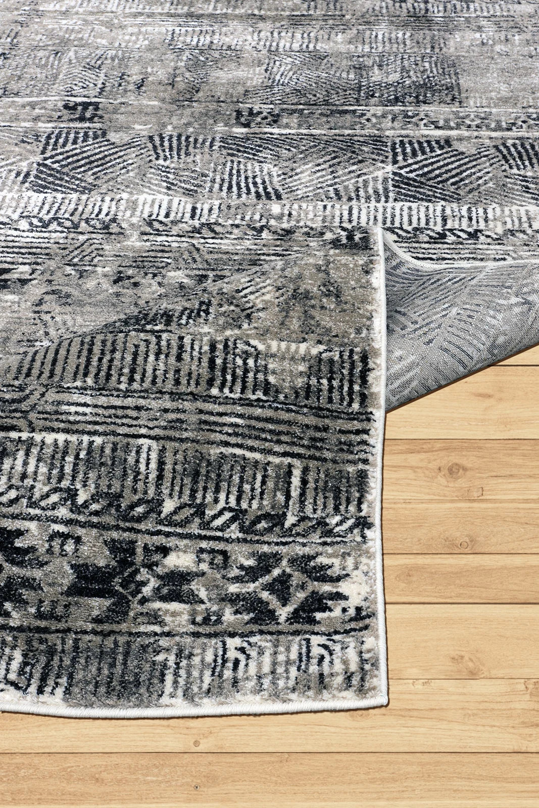 Kansas Contemporary Abstract Rug - 108 Silver