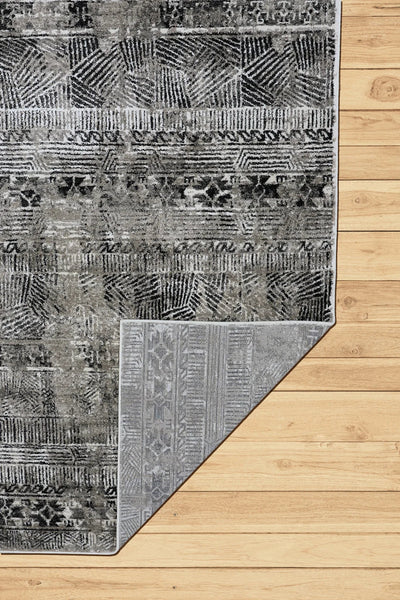 Kansas Contemporary Abstract Rug - 108 Silver