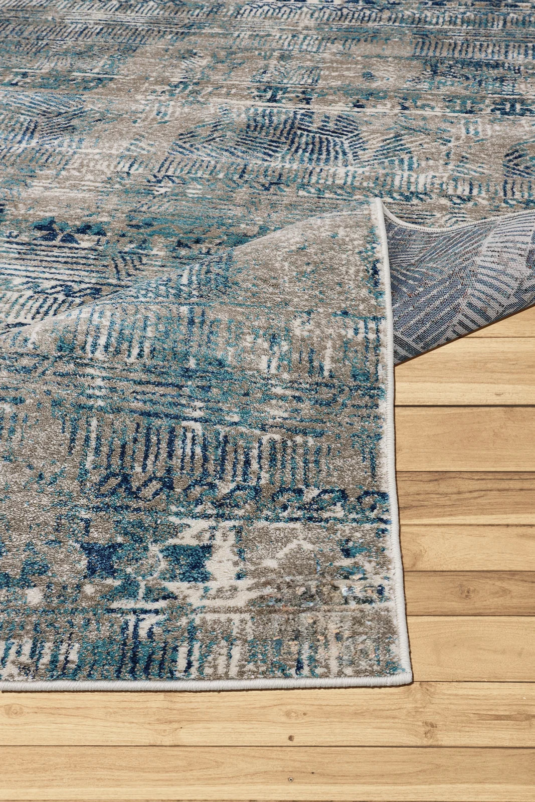 Kansas Contemporary Abstract Rug - 107 Blue