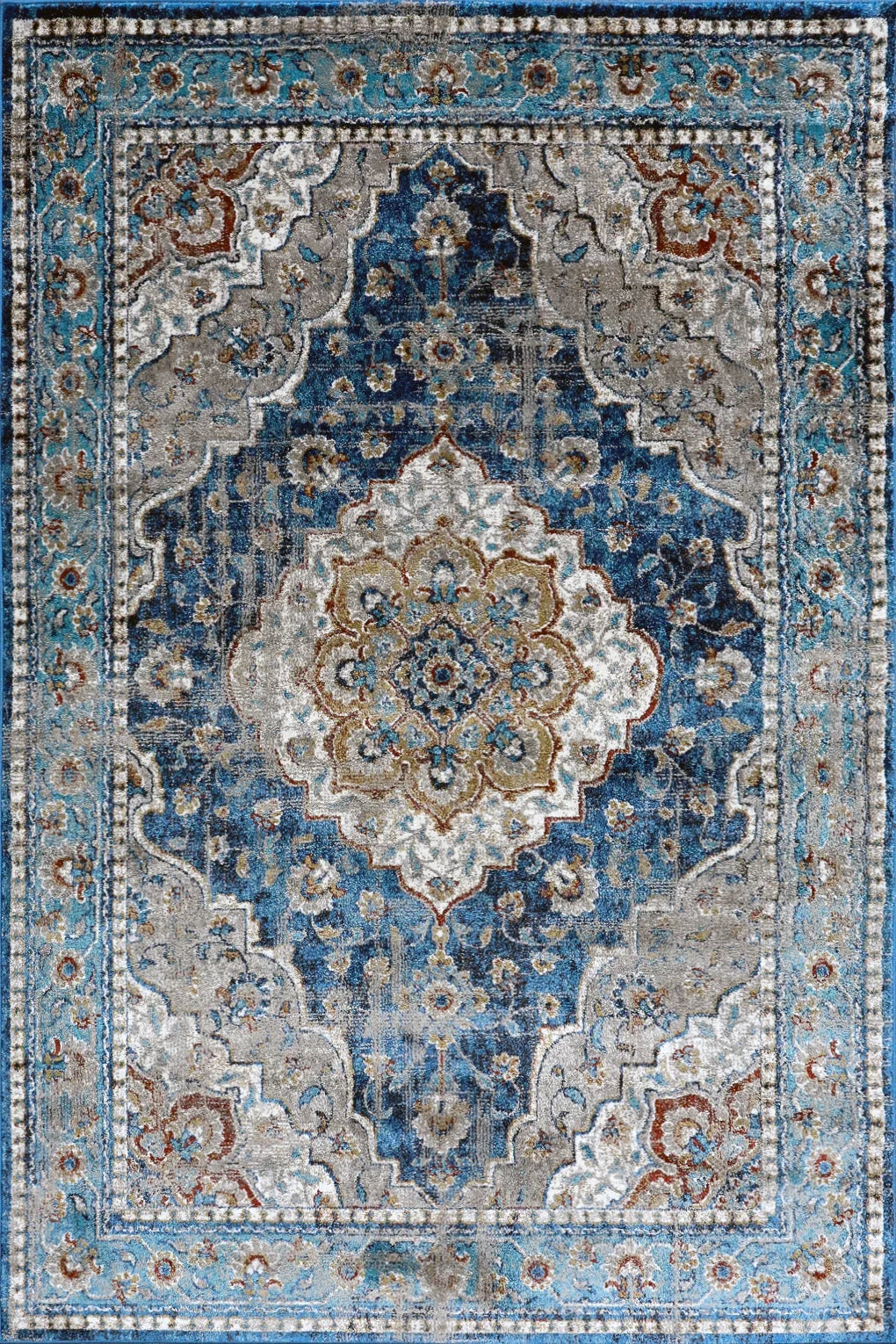 Kansas Contemporary Abstract Rug - 103 Blue