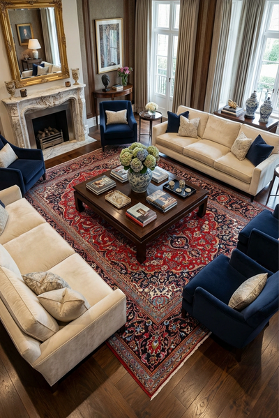 Kashan Hand Knotted Rug 300x195cm