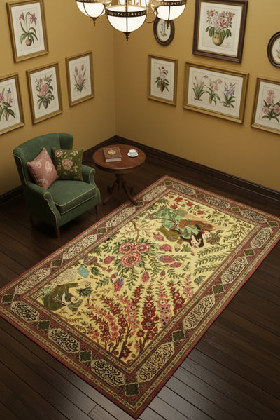 Kum Pictorial Hand Knotted Wool Rug