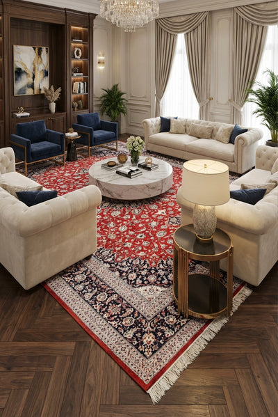 Kum Signed Medallion Hand Knotted Silk Rug 350x250