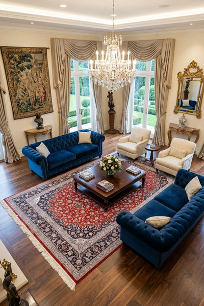 Kum Signed Medallion Hand Knotted Silk Rug 350x250