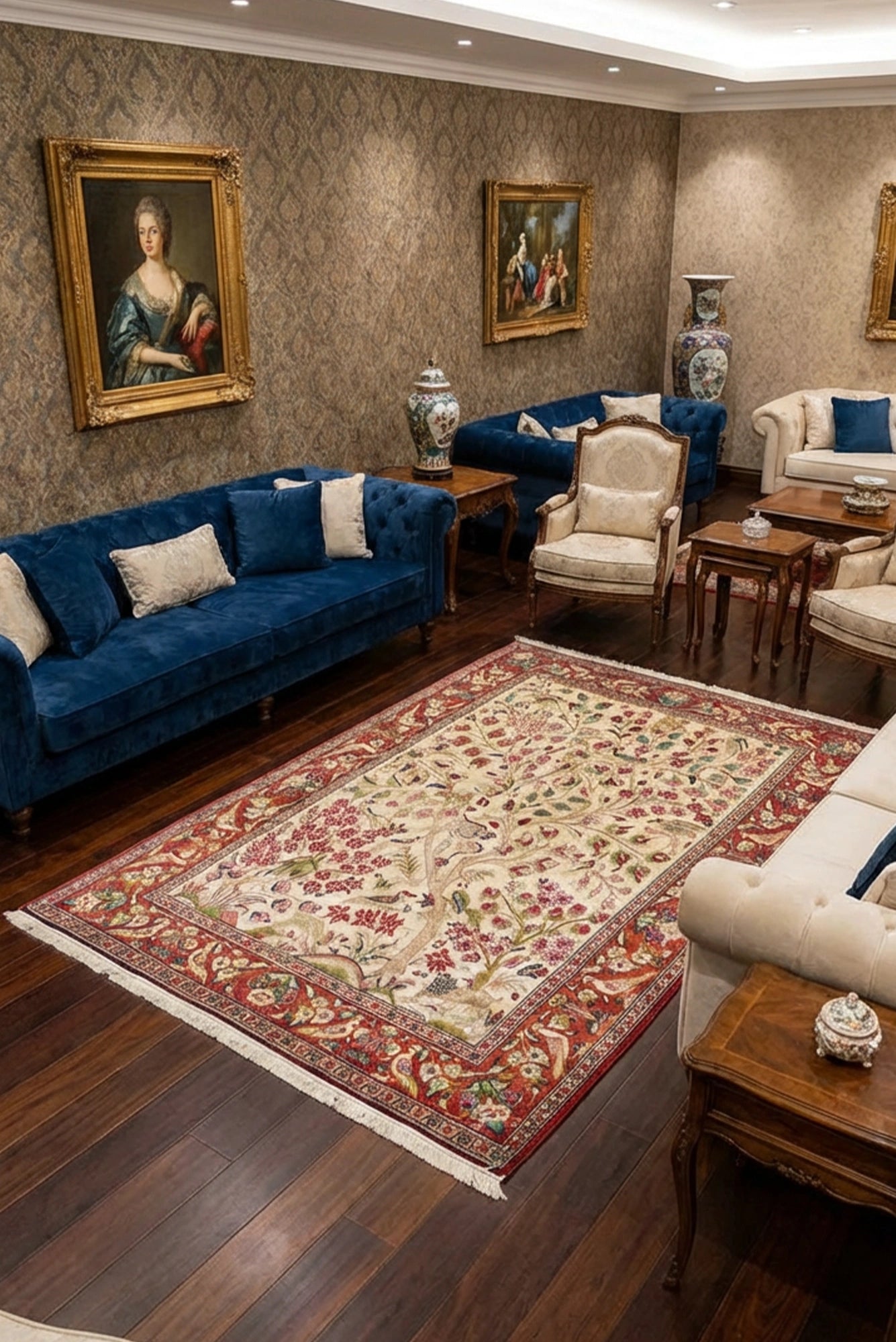 Kum Signed Tree of Life Hand Knotted Silk Rug | 147x98 cm