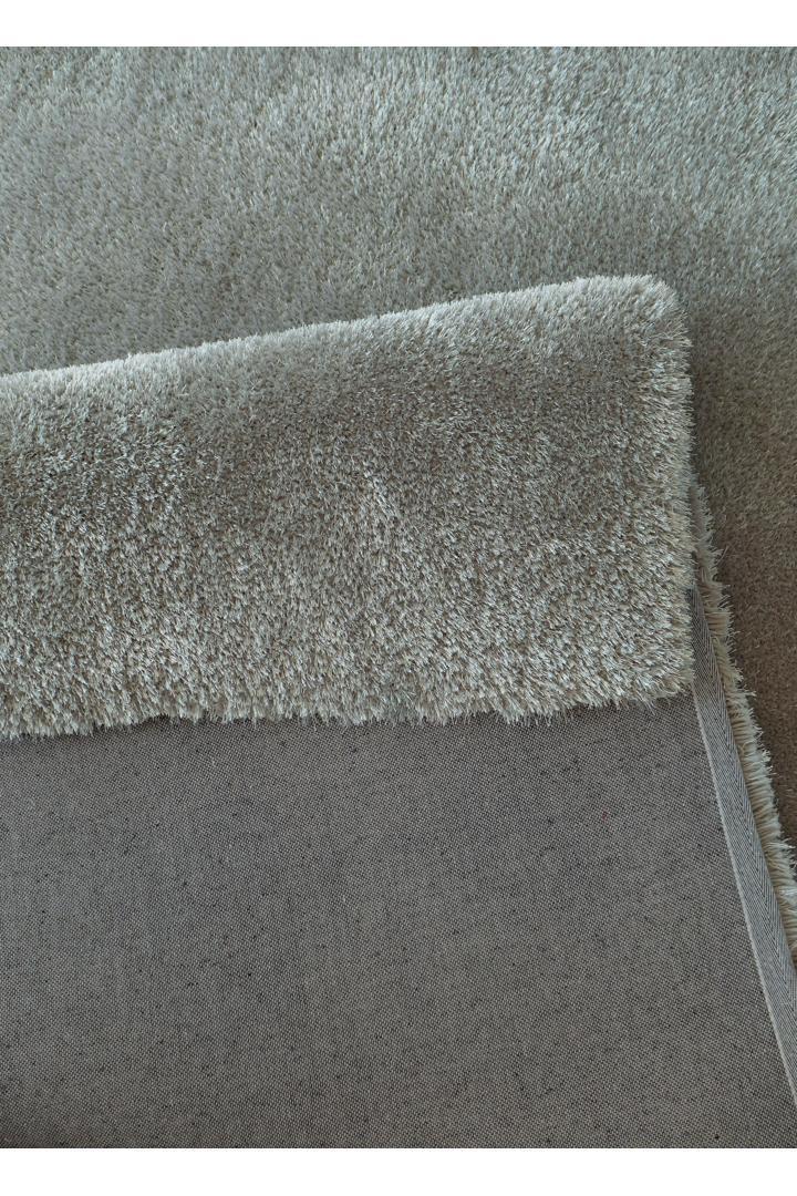 Lusso Plain Shaggy Rug - 115 Silver