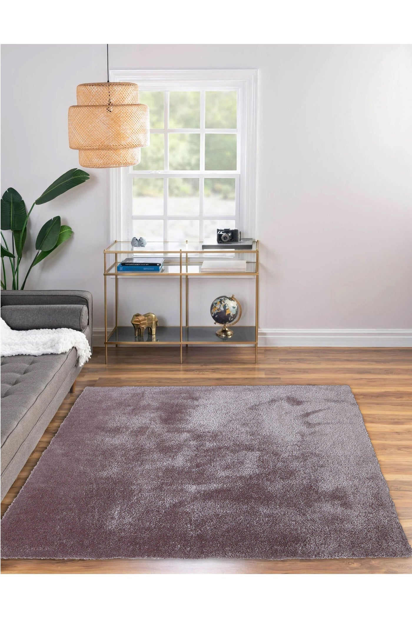 Lusso Plain Shaggy Rug - 113 Liliac