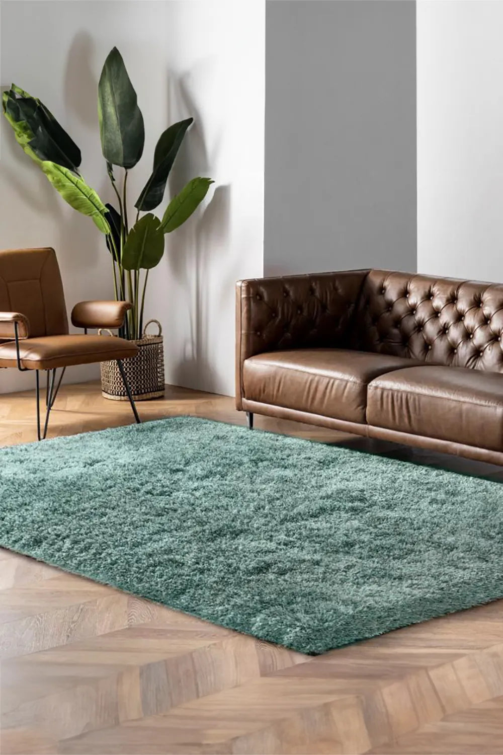 Lusso Plain Shaggy Rugs Plain-Duck-Egg| Buy Rugs Online | 270x180cm ...