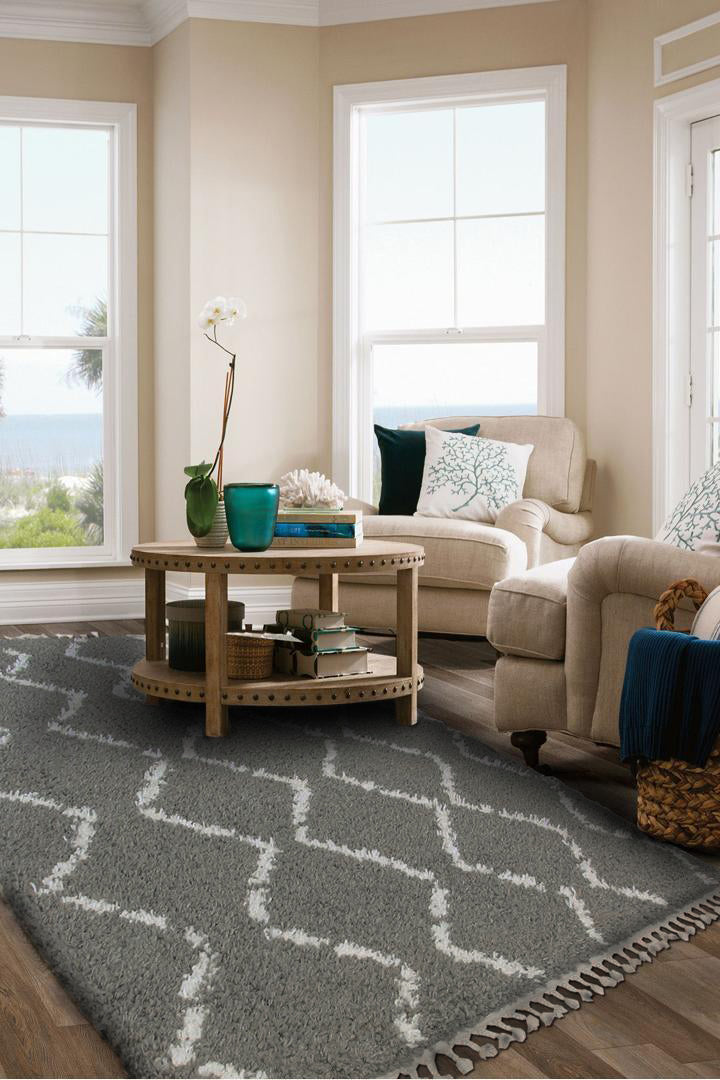 Luxor Shaggy Rug - 102 Grey