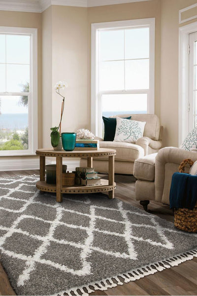 Luxor Shaggy Rug - 101 Grey