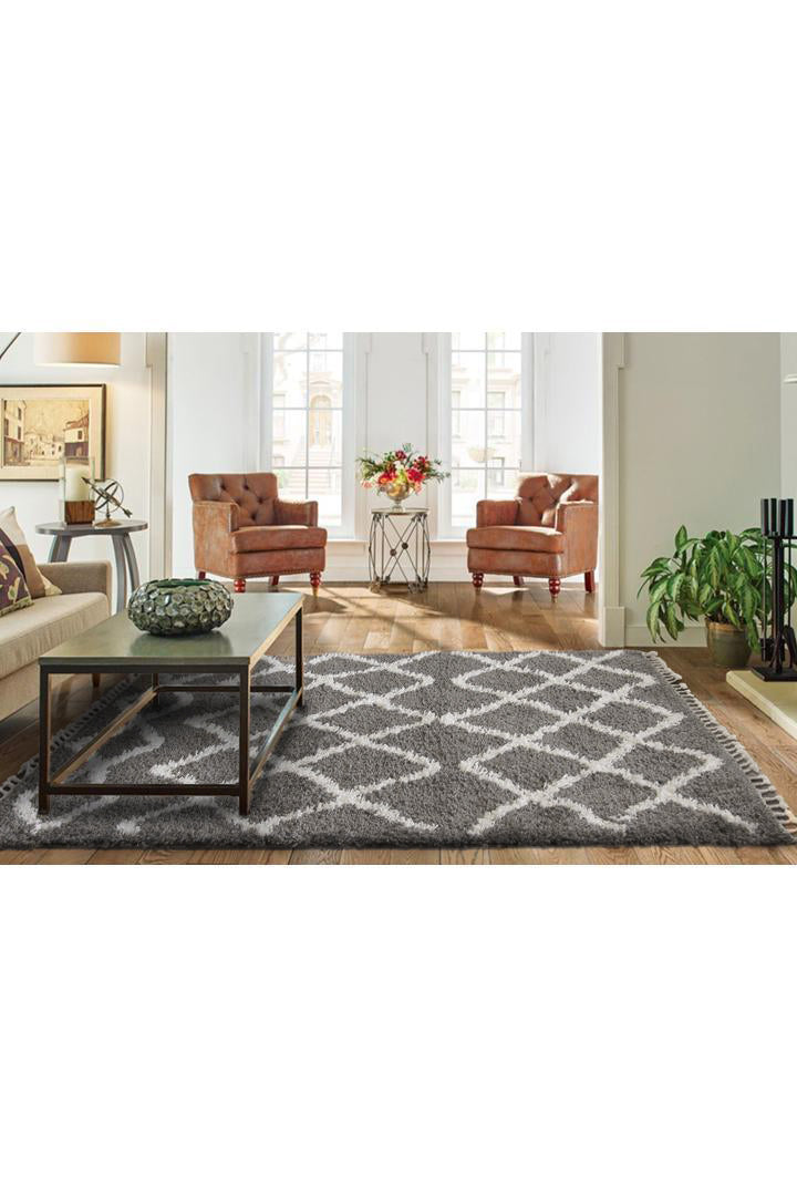 Luxor Shaggy Rug - 101 Grey