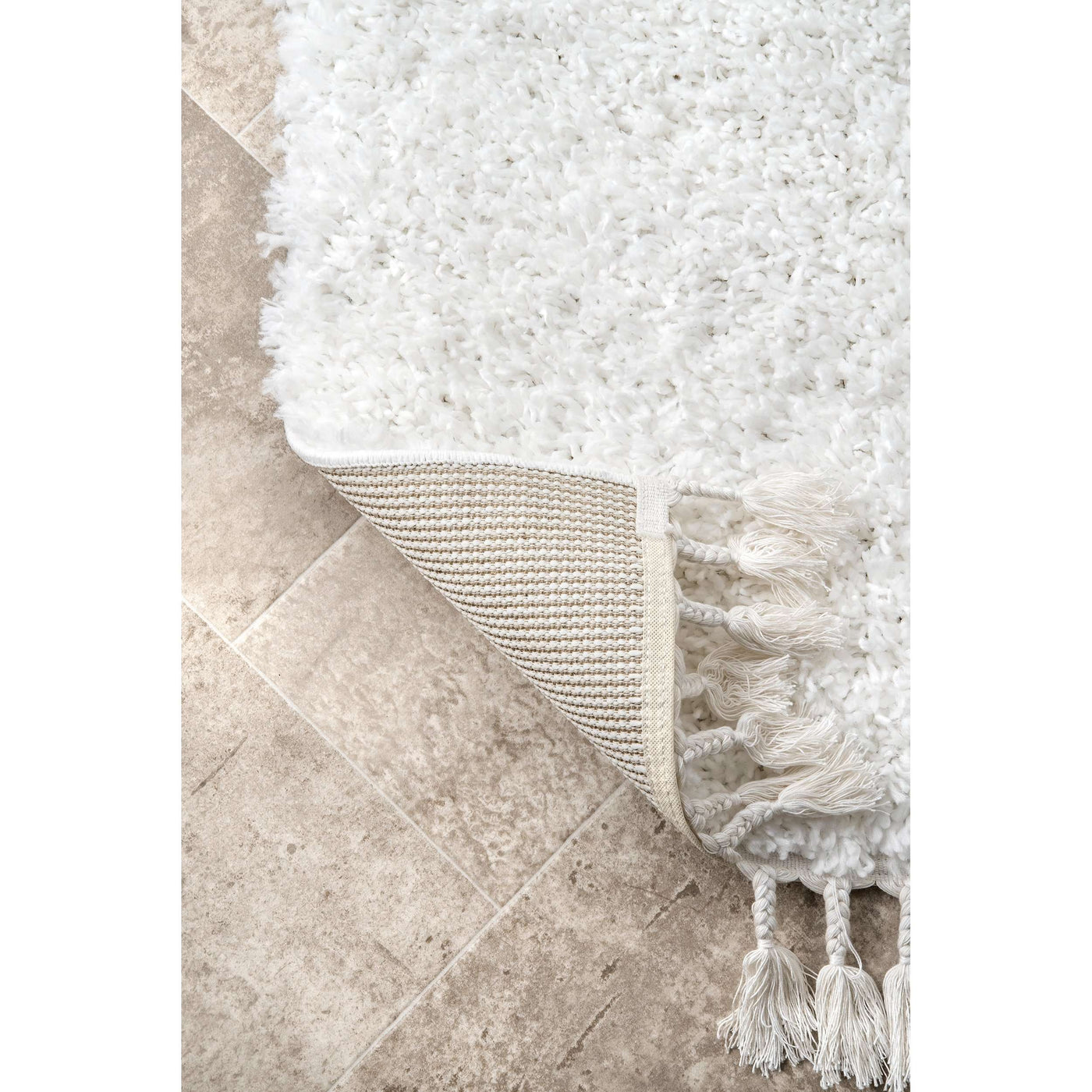 Luxor Shaggy Rug - 110 White