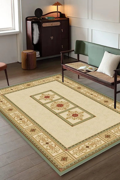 Crown Traditional Medallion Rug - 107 Green