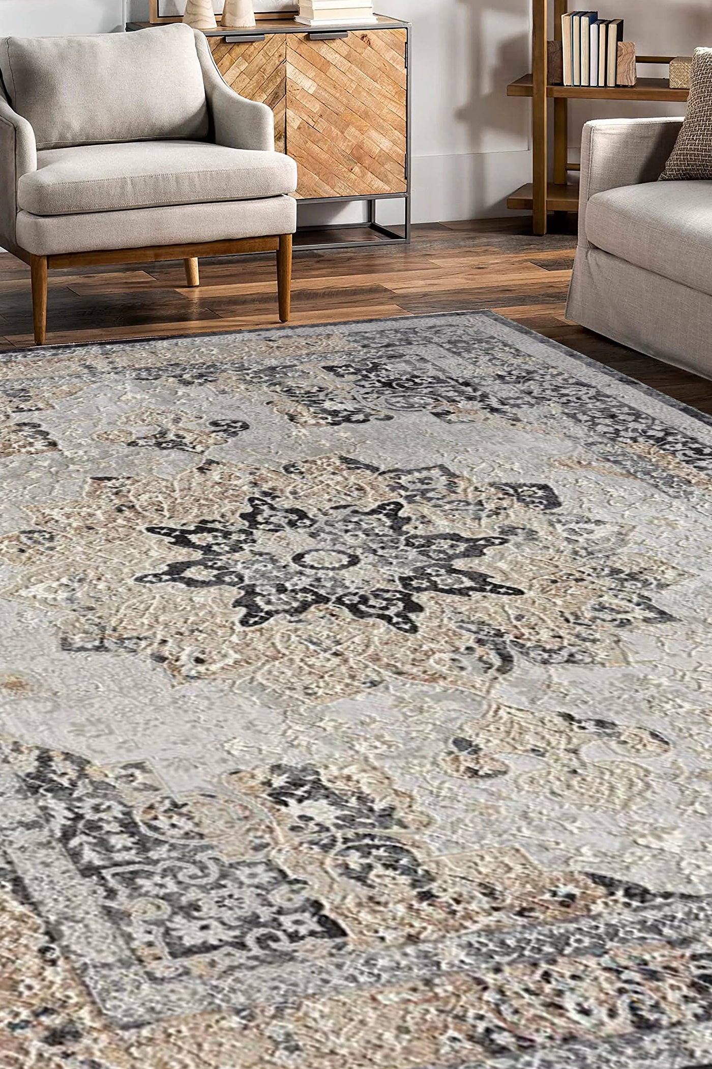 Soft Distressed Rug - 101 Grey