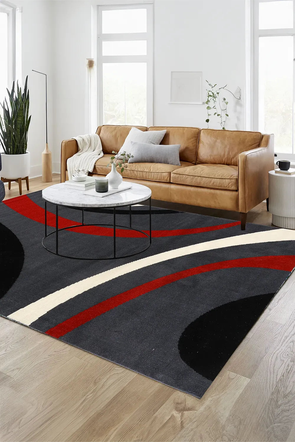 Gino Abstract Rug - 101 Red