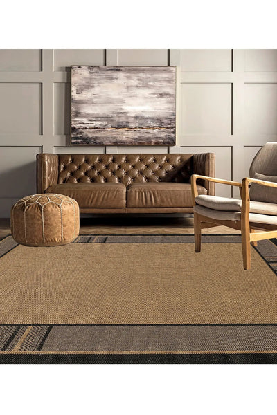 Sisalo Border Flatweave Rug - 181 Brown