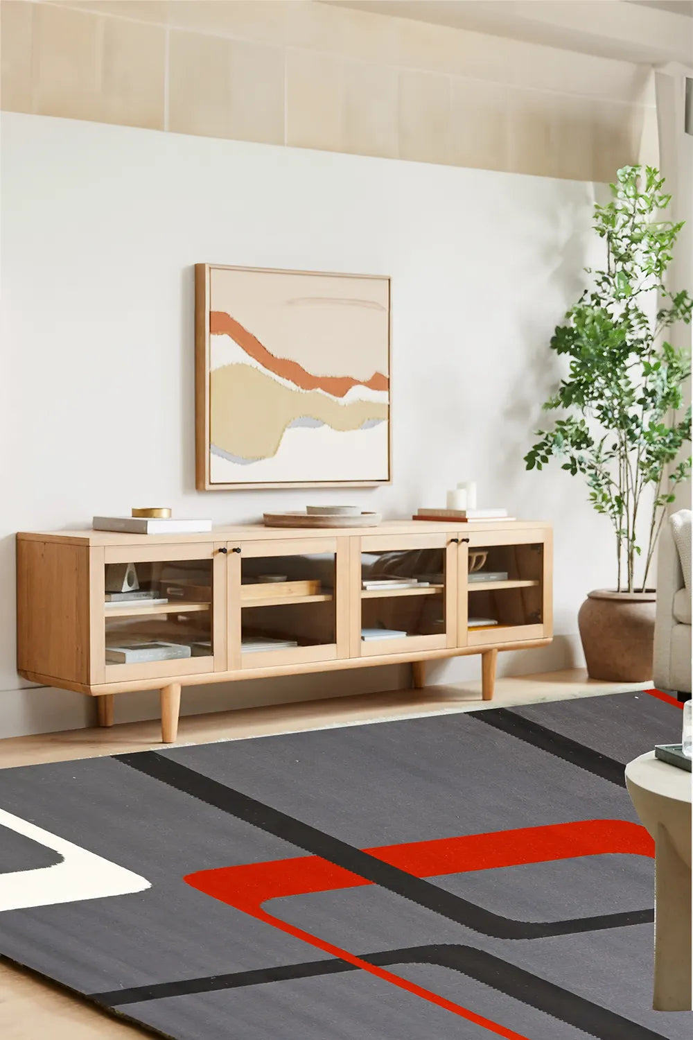 Gino Geometric Rug - 106 Red