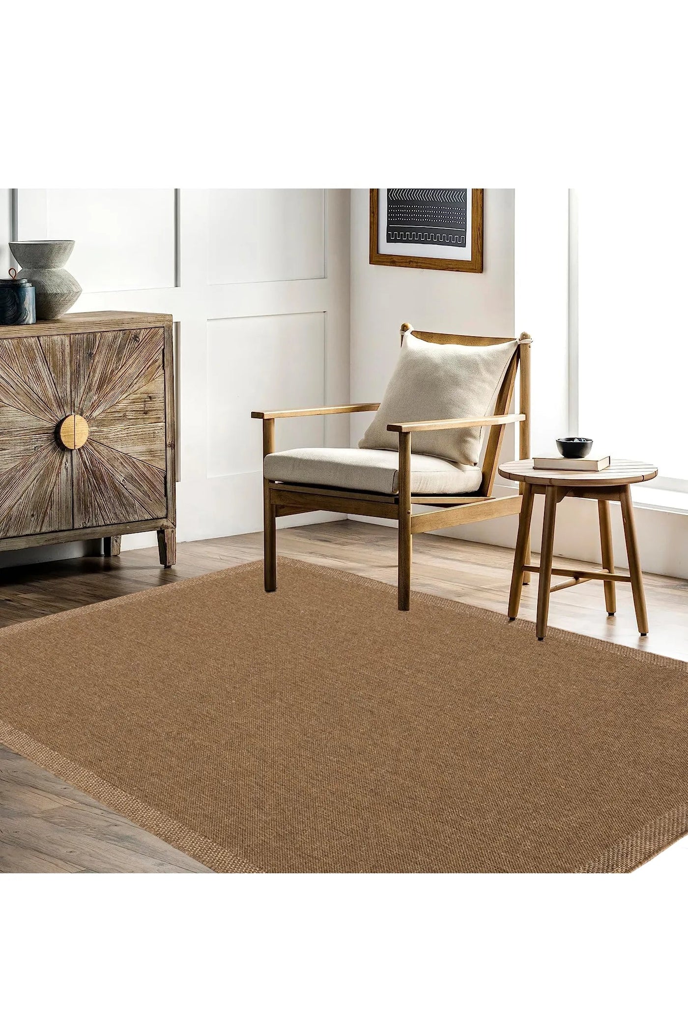 Sisalo Border Flatweave Rug - 187 Brown